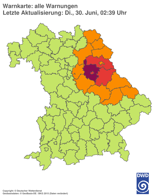 Aktuelle Wetterwarnungen für  Hannover