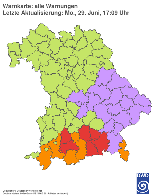 Aktuelle Wetterwarnungen für  Hannover