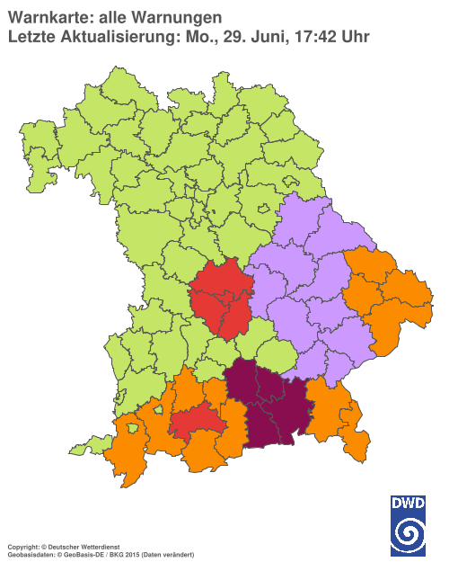 Aktuelle Wetterwarnungen für  Hannover