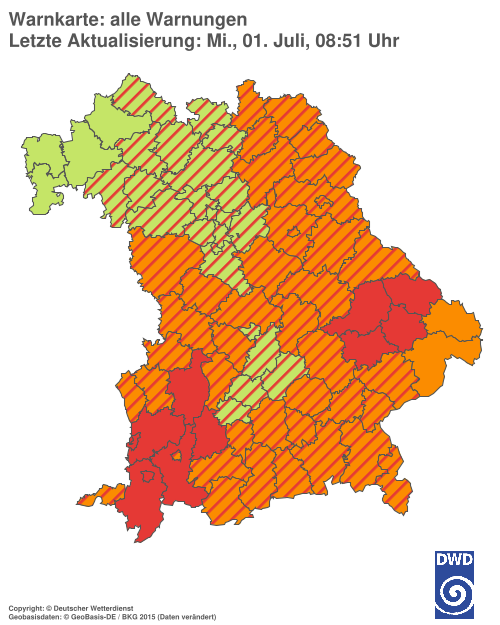 Aktuelle Wetterwarnungen für  Hannover