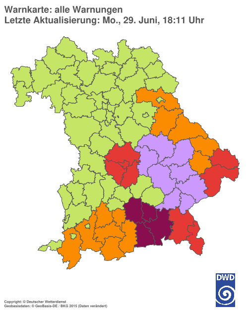 Aktuelle Wetterwarnungen für  Hannover