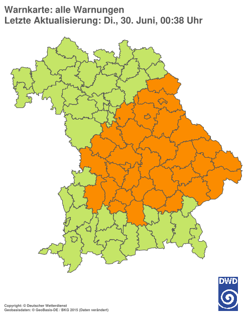 Aktuelle Wetterwarnungen für  Hannover