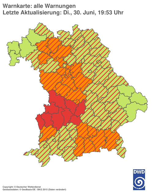 Aktuelle Wetterwarnungen für  Hannover