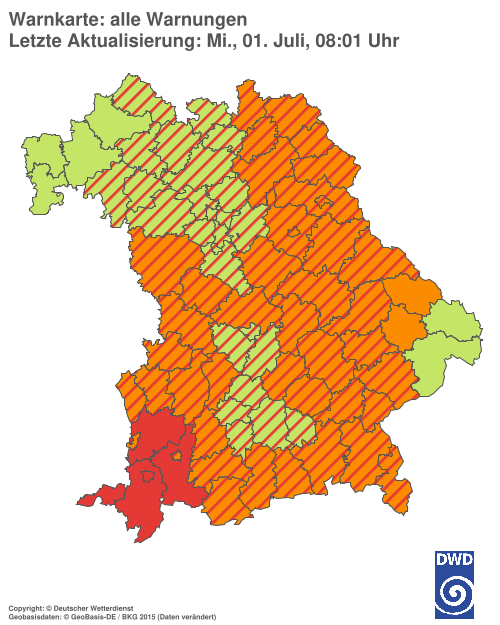 Aktuelle Wetterwarnungen für  Hannover