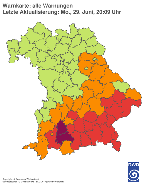 Aktuelle Wetterwarnungen für  Hannover