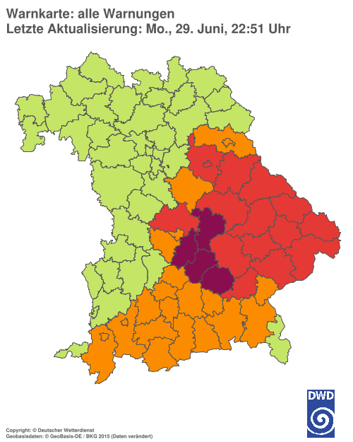 Aktuelle Wetterwarnungen für  Hannover
