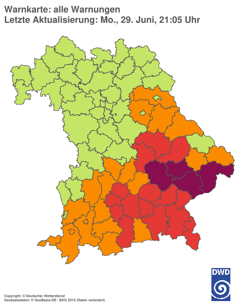 Aktuelle Wetterwarnungen für  Hannover