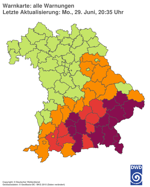 Aktuelle Wetterwarnungen für  Hannover