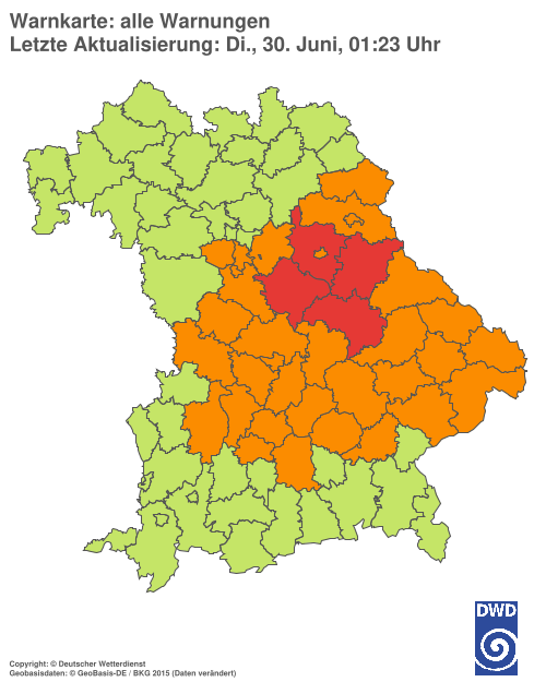 Aktuelle Wetterwarnungen für  Hannover