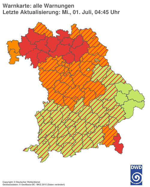 Aktuelle Wetterwarnungen für  Hannover