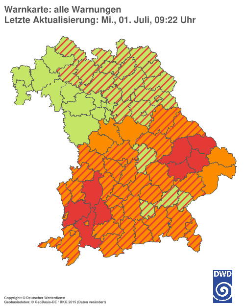 Aktuelle Wetterwarnungen für  Hannover