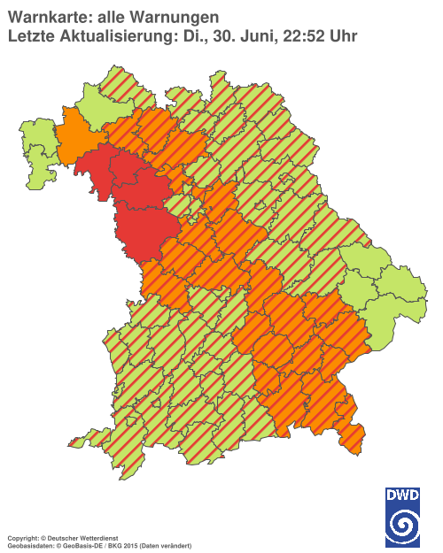Aktuelle Wetterwarnungen für  Hannover