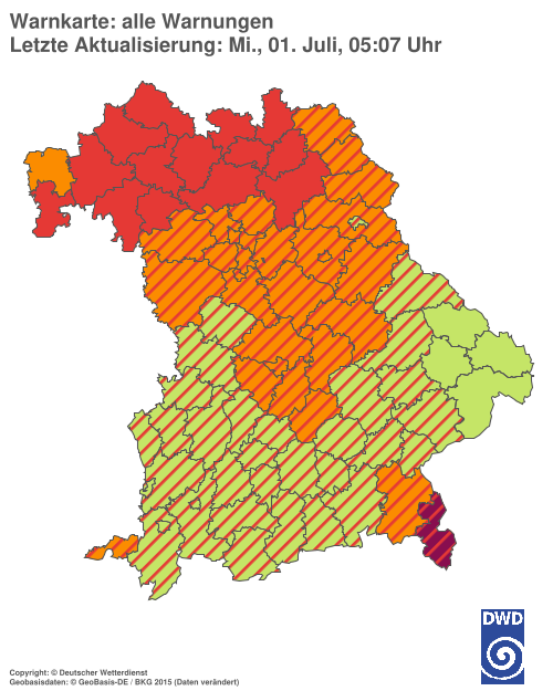 Aktuelle Wetterwarnungen für  Hannover