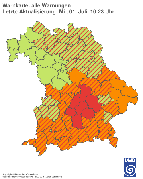 Aktuelle Wetterwarnungen für  Hannover