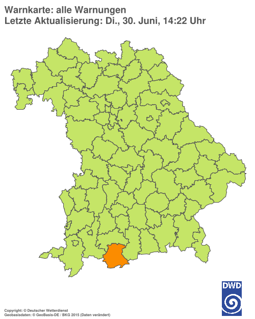 Aktuelle Wetterwarnungen für  Hannover