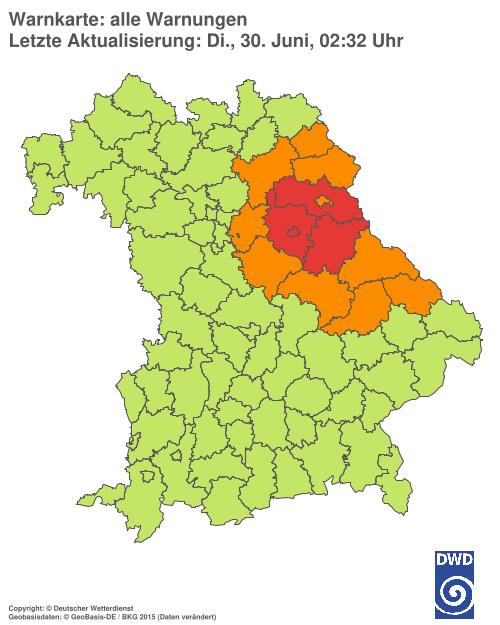 Aktuelle Wetterwarnungen für  Hannover