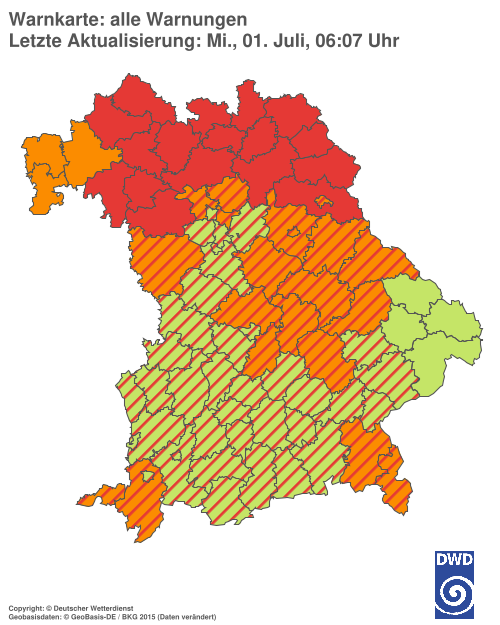 Aktuelle Wetterwarnungen für  Hannover