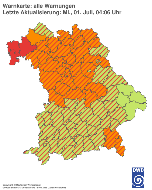 Aktuelle Wetterwarnungen für  Hannover