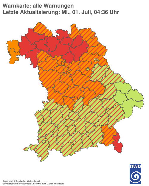 Aktuelle Wetterwarnungen für  Hannover