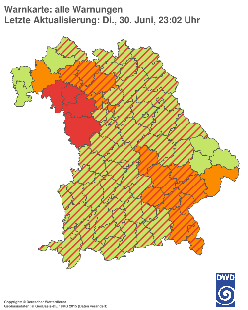 Aktuelle Wetterwarnungen für  Hannover