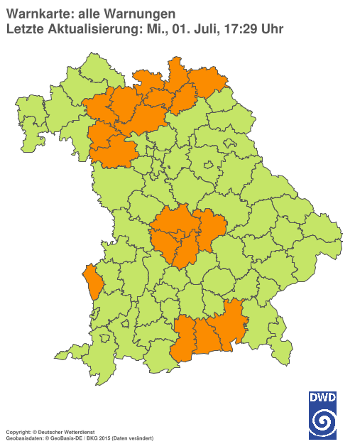 Aktuelle Wetterwarnungen für  Hannover