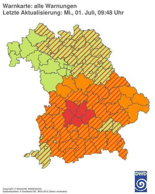 Aktuelle Wetterwarnungen für  Hannover