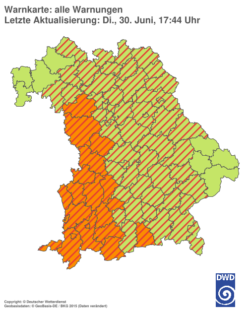 Aktuelle Wetterwarnungen für  Hannover