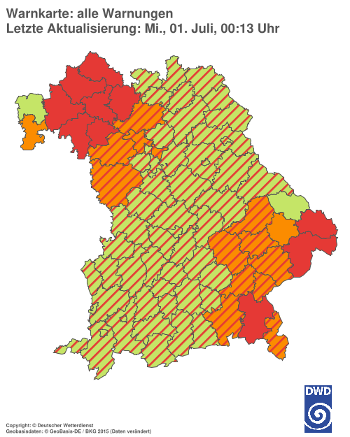 Aktuelle Wetterwarnungen für  Hannover