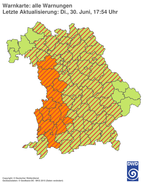 Aktuelle Wetterwarnungen für  Hannover