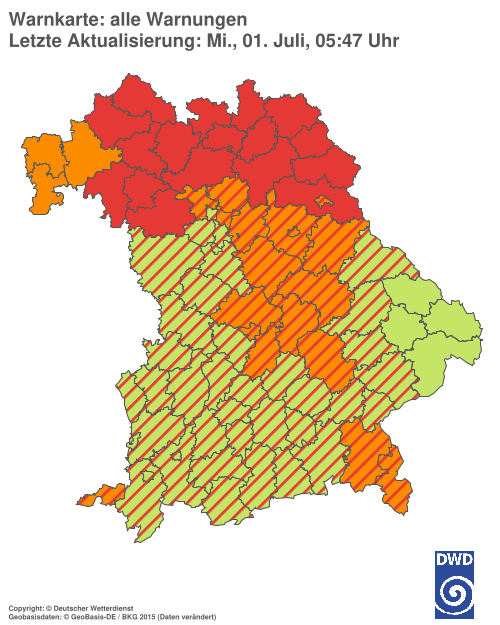 Aktuelle Wetterwarnungen für  Hannover