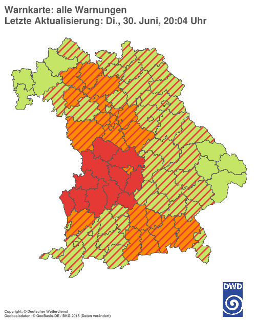 Aktuelle Wetterwarnungen für  Hannover