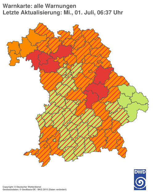 Aktuelle Wetterwarnungen für  Hannover