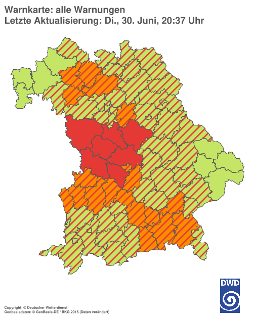 Aktuelle Wetterwarnungen für  Hannover