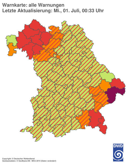 Aktuelle Wetterwarnungen für  Hannover