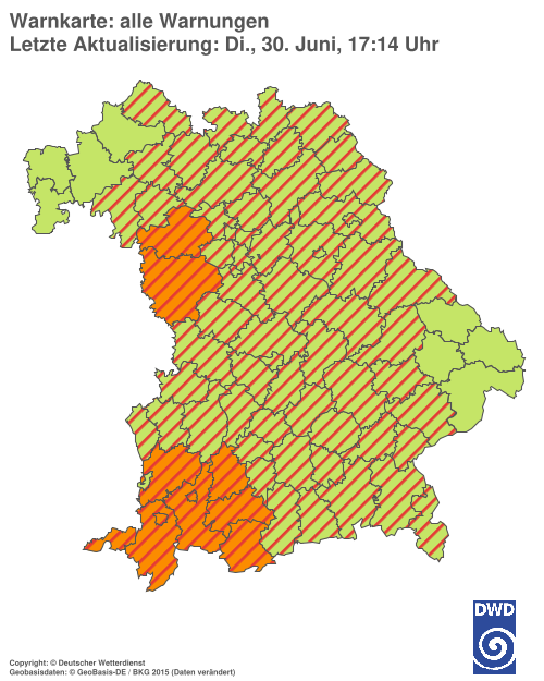Aktuelle Wetterwarnungen für  Hannover