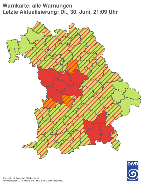 Aktuelle Wetterwarnungen für  Hannover