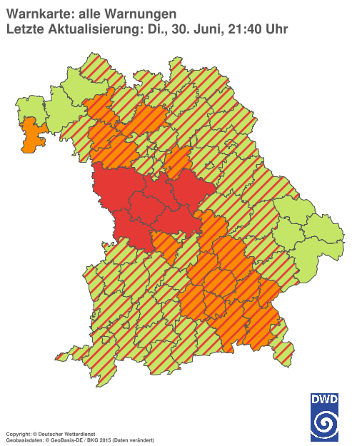 Aktuelle Wetterwarnungen für  Hannover