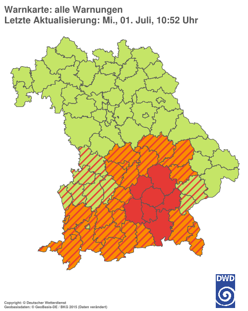 Aktuelle Wetterwarnungen für  Hannover