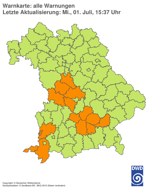 Aktuelle Wetterwarnungen für  Hannover