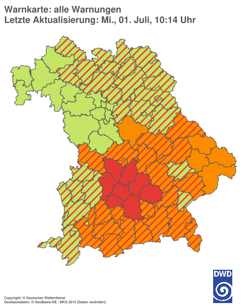 Aktuelle Wetterwarnungen für  Hannover
