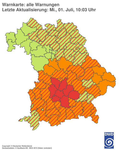 Aktuelle Wetterwarnungen für  Hannover