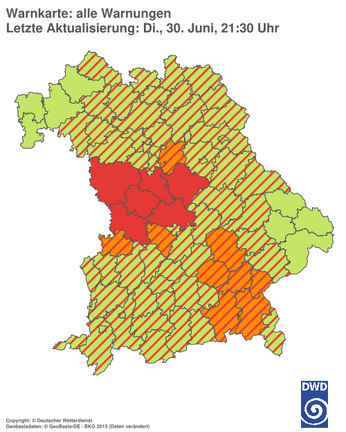 Aktuelle Wetterwarnungen für  Hannover