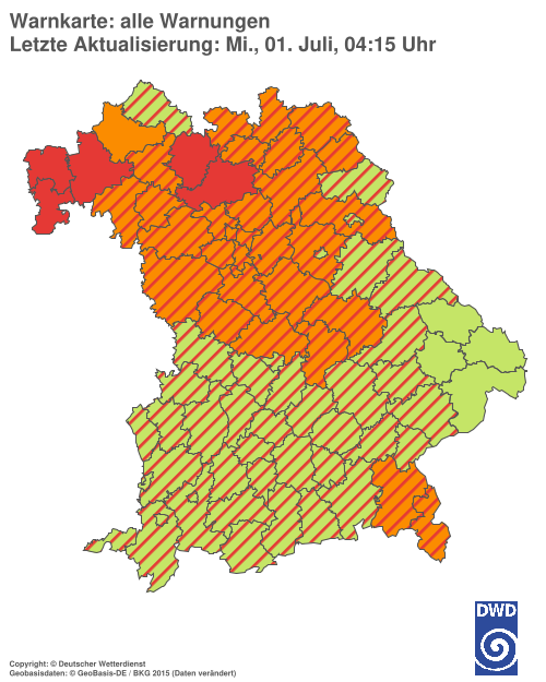 Aktuelle Wetterwarnungen für  Hannover