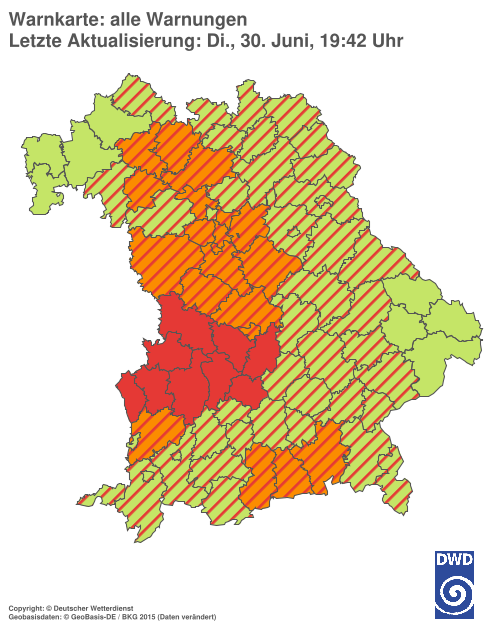 Aktuelle Wetterwarnungen für  Hannover