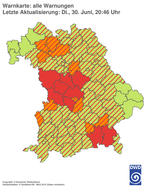 Aktuelle Wetterwarnungen für  Hannover
