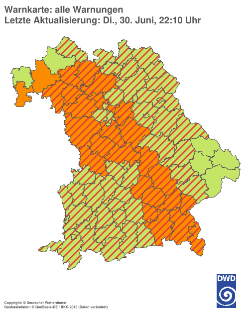 Aktuelle Wetterwarnungen für  Hannover