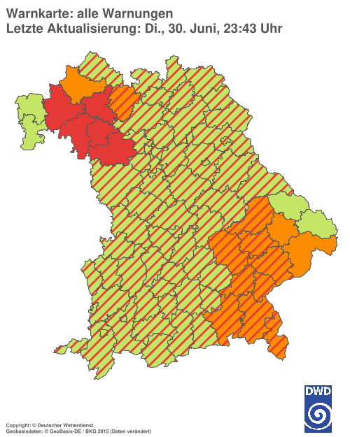 Aktuelle Wetterwarnungen für  Hannover