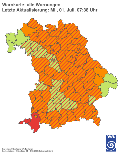 Aktuelle Wetterwarnungen für  Hannover