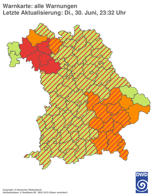 Aktuelle Wetterwarnungen für  Hannover