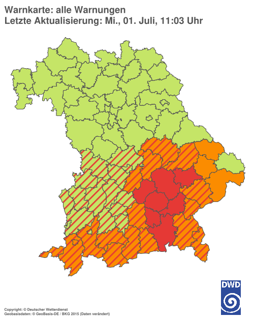 Aktuelle Wetterwarnungen für  Hannover